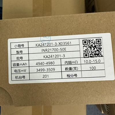 21700 lithium-ion batterijcellen, 5000 mAh capaciteit, 3C 15A ontlading.